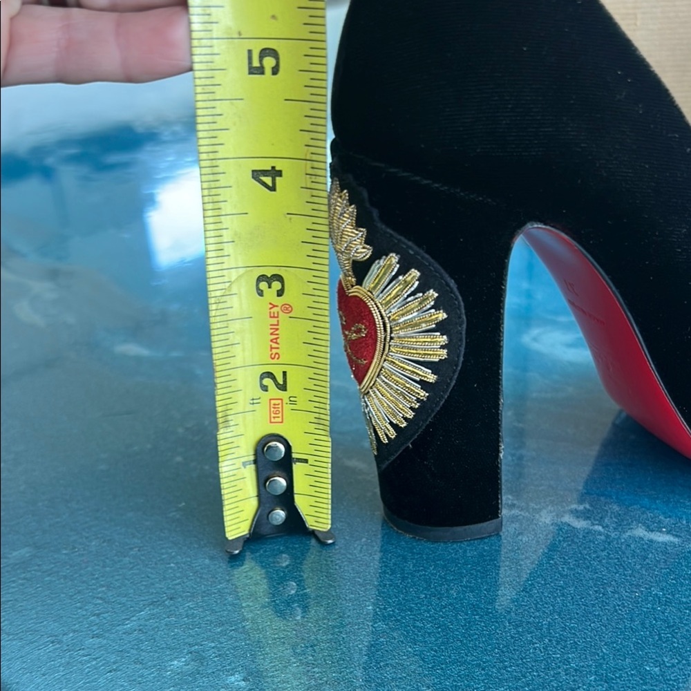 Christian Louboutin Black Velvet Heels size 37 - Picture 11 of 13